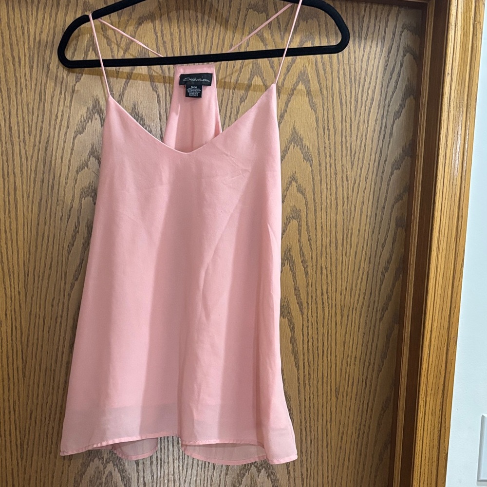 Chic Pink Camisole with Spaghetti Straps